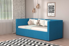 Кровать с ПМ (арт.030) (с/м 900*2000мм) (б/матр), ткань синяя в Екатеринбурге - ok-mebel.com | фото