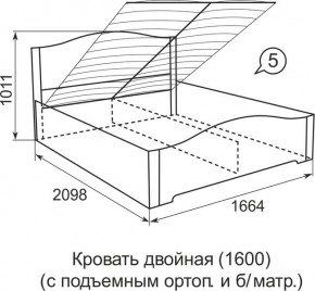Кровать с подъемным механизмом Виктория 05 1600*2000 в Екатеринбурге - ok-mebel.com | фото 4
