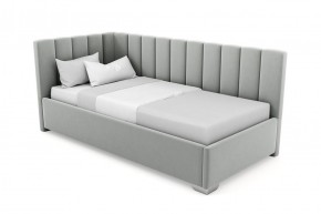 Кровать угловая Хлоя интерьерная +основание/ПМ/бельевое дно (90х200) 1 кат. ткани в Екатеринбурге - ok-mebel.com | фото