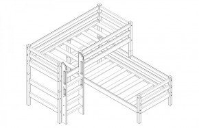 Кровать угловая с прямой лестницей Соня (Вариант 7) в Екатеринбурге - ok-mebel.com | фото 3