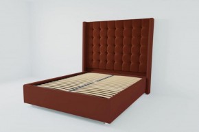 Кровать Венеция ЛЮКС с ортопедическим основанием 1400 (велюр бордо) в Екатеринбурге - ok-mebel.com | фото 2