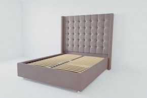 Кровать Венеция ЛЮКС с ортопедическим основанием 1400 (велюр темно-серый) в Екатеринбурге - ok-mebel.com | фото 2