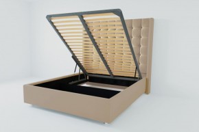 Кровать Венеция ЛЮКС с ПМ 1200 (велюр светло-серый) в Екатеринбурге - ok-mebel.com | фото