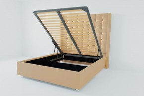 Кровать Венеция ЛЮКС с ПМ 800 (экокожа бежевая) в Екатеринбурге - ok-mebel.com | фото 1