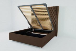 Кровать Версаль ЛЮКС с ПМ 1200 (экокожа коричневая) в Екатеринбурге - ok-mebel.com | фото 2