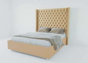 Кровать Версаль ЛЮКС с ПМ 1400 (экокожа бежевая) в Екатеринбурге - ok-mebel.com | фото