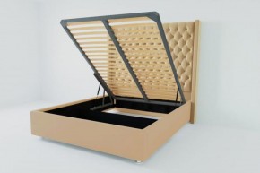 Кровать Версаль ЛЮКС с ПМ 1400 (экокожа бежевая) в Екатеринбурге - ok-mebel.com | фото 2