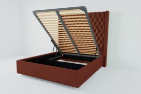 Кровать Версаль ЛЮКС с ПМ 1400 (велюр бордо) в Екатеринбурге - ok-mebel.com | фото 2