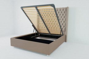 Кровать Версаль ЛЮКС с ПМ 1400 (велюр серый) в Екатеринбурге - ok-mebel.com | фото 2