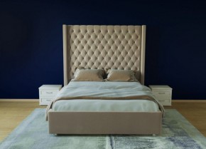 Кровать Версаль ЛЮКС с ПМ 1400 (велюр светло-серый) в Екатеринбурге - ok-mebel.com | фото 1