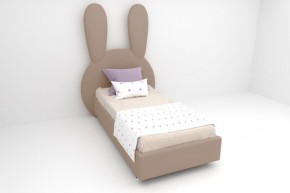 Кровать Зайка с ортопедическим основанием 800 (велюр серый) в Екатеринбурге - ok-mebel.com | фото