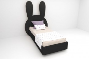 Кровать Зайка с ортопедическим основанием 900 (экокожа кольт ч) в Екатеринбурге - ok-mebel.com | фото