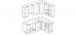 Кухонный гарнитур Антик 2200*1600 h950 (Стол. 26мм) в Екатеринбурге - ok-mebel.com | фото 2