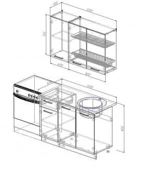 Кухонный гарнитур Антрацит 1200 (Стол. 26мм) в Екатеринбурге - ok-mebel.com | фото 2