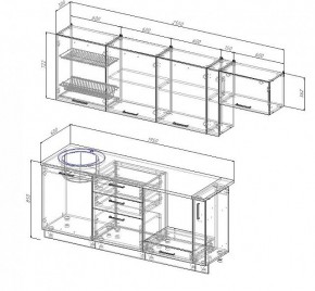 Кухонный гарнитур Антрацит 2550 (Стол. 38мм) в Екатеринбурге - ok-mebel.com | фото 3