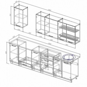 Кухонный гарнитур Антрацит 2800 (Стол. 26мм) в Екатеринбурге - ok-mebel.com | фото 2