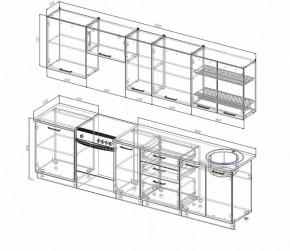 Кухонный гарнитур Антрацит 3000 (Стол. 26мм) в Екатеринбурге - ok-mebel.com | фото 2