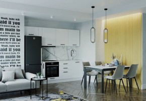 Кухонный гарнитур Белый Глянец 2550 (Стол. 26мм) в Екатеринбурге - ok-mebel.com | фото