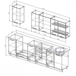 Кухонный гарнитур Бланка 2800 (Стол. 26мм) в Екатеринбурге - ok-mebel.com | фото 2