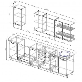 Кухонный гарнитур Лада 2800 (Стол. 26мм) в Екатеринбурге - ok-mebel.com | фото 2