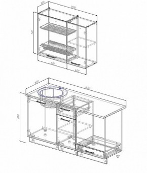 Кухонный гарнитур Лофт 1600 (Стол. 26мм) в Екатеринбурге - ok-mebel.com | фото 2