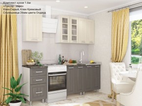 Кухонный гарнитур Луксор-евро 1600 серый-кремовый в Екатеринбурге - ok-mebel.com | фото