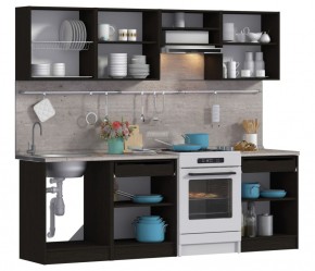 Кухонный гарнитур Милена (Дуб Феррара/Онденс/Венге/Метрополитан R5) 2,4 м в Екатеринбурге - ok-mebel.com | фото 2