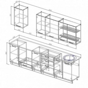 Кухонный гарнитур Шампань 2800 (Стол. 26мм) в Екатеринбурге - ok-mebel.com | фото 2