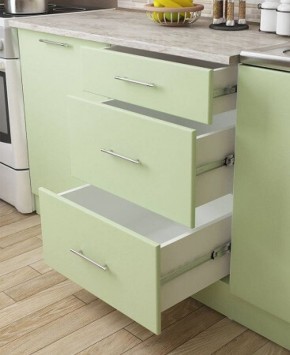 Кухонный гарнитур угловой Флоренс Грин (1400*1600) УНИ в Екатеринбурге - ok-mebel.com | фото 3