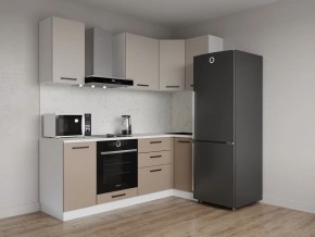 Кухонный гарнитур угловой Каппучино 2200*1000 (Стол. 38мм) в Екатеринбурге - ok-mebel.com | фото