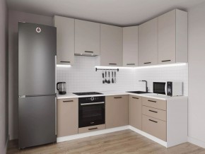 Кухонный гарнитур угловой Каппучино 2200*1600 h 950 (Стол. 38мм) в Екатеринбурге - ok-mebel.com | фото