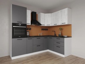 Кухонный гарнитур угловой Санторини 2400*1600 (Стол. 26мм) в Екатеринбурге - ok-mebel.com | фото