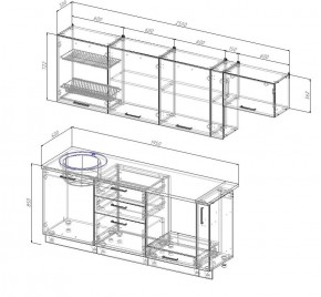 Кухонный гарнитур Вегас 2550 (Стол. 26мм) в Екатеринбурге - ok-mebel.com | фото 2