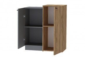 Квадро К-2 Комод 2дв (ЛДСП Графит/дуб крафт золотой) в Екатеринбурге - ok-mebel.com | фото 2