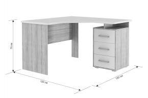 ЛАЙТ 2 Стол компьютерный угловой (1200) Дуб Сонома/Белый в Екатеринбурге - ok-mebel.com | фото