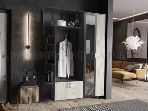 ЛИКА №1 Прихожая ЛДСП (графит/дуб крафт белый) в Екатеринбурге - ok-mebel.com | фото