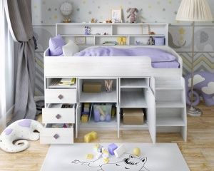 Кровать чердак Малыш 5 в Екатеринбурге - ok-mebel.com | фото 3