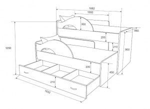 Кровать выкатная с лесенкой Матрёшка в Екатеринбурге - ok-mebel.com | фото 10