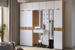 МЕБЕЛЬСОН К33 Прихожая (дуб крафт золотой/белое дерево) в Екатеринбурге - ok-mebel.com | фото