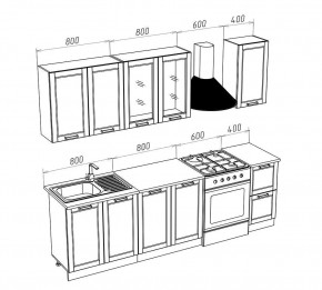 МИЛАНО Кухонный гарнитур 2,0 м Компоновка №1 (Орех) в Екатеринбурге - ok-mebel.com | фото 3