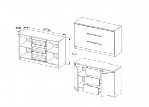 МОРИ МК1203 (МК1200.3) Комод (белый) в Екатеринбурге - ok-mebel.com | фото 3