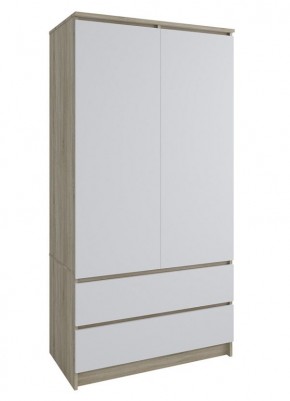 МОРИ МШ 900.1 Шкаф с 2-мя дв. и 2-мя ящ. (Дуб Сонома/Белый) в Екатеринбурге - ok-mebel.com | фото