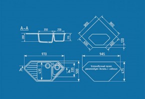 Мойка кухонная ULGRAN U-409 (970*500) в Екатеринбурге - ok-mebel.com | фото 2