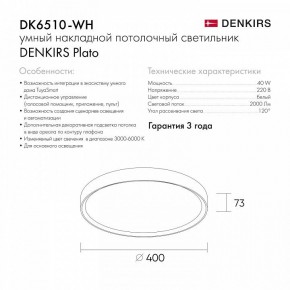 Накладной светильник Denkirs PLATO DK6510-WH/1 в Екатеринбурге - ok-mebel.com | фото 9