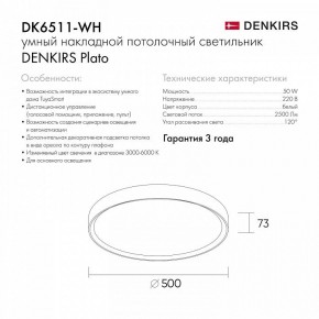 Накладной светильник Denkirs PLATO DK6511-WH/1 в Екатеринбурге - ok-mebel.com | фото 10