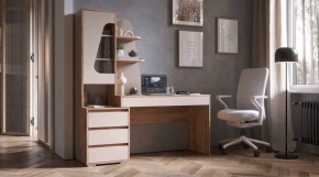 ПИФАГОР Стол компьютерный (дуб вотан/кашемир) в Екатеринбурге - ok-mebel.com | фото