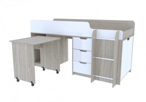 Кровать-подвал Антилия Кровать-подвал (Дуб молочный/Белый глянец) в Екатеринбурге - ok-mebel.com | фото 1