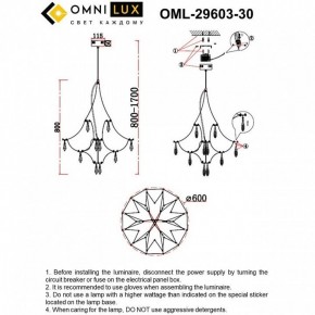 Подвесная люстра Omnilux Perelli OML-29603-30 в Екатеринбурге - ok-mebel.com | фото 10