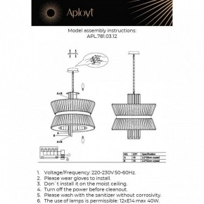 Подвесной светильник Aployt Virzhiniya APL.781.03.12 в Екатеринбурге - ok-mebel.com | фото 3