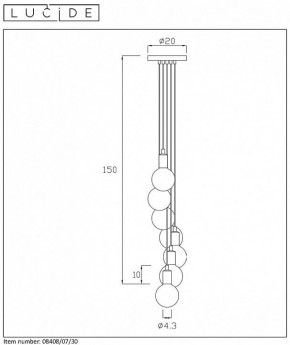 Подвесной светильник Lucide Fix Multiple 08408/07/30 в Екатеринбурге - ok-mebel.com | фото 4